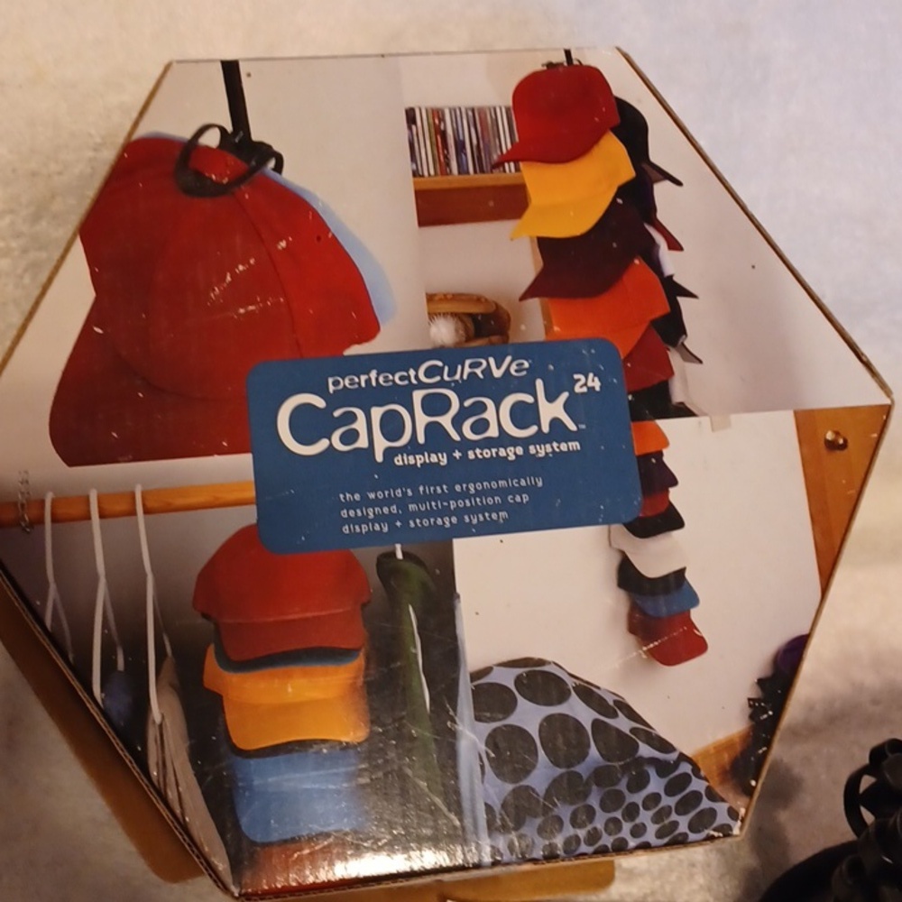 Mens hats cap rack holds up to 24 caps display and storage system